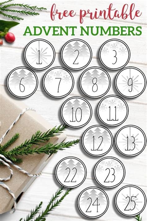 Advent Printable Numbers Ideas