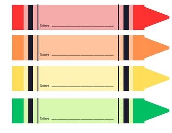 Crayon Name Tags Printable originality