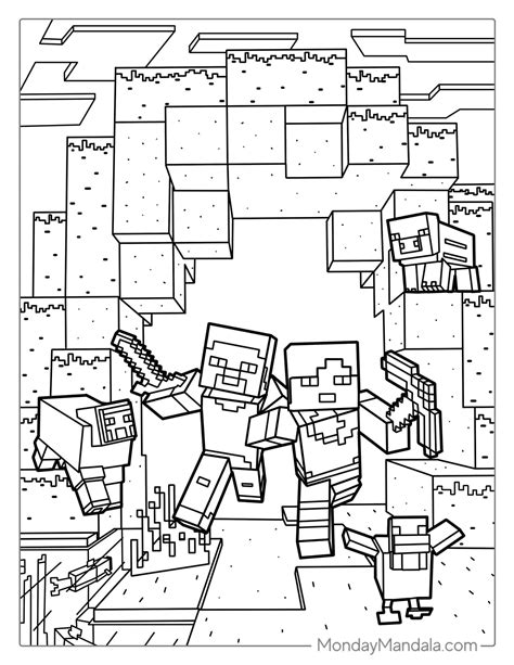 Minecraft Colouring Pages for Adults