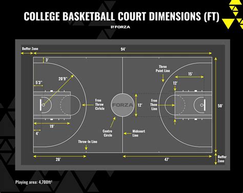 Basketball court dimensions