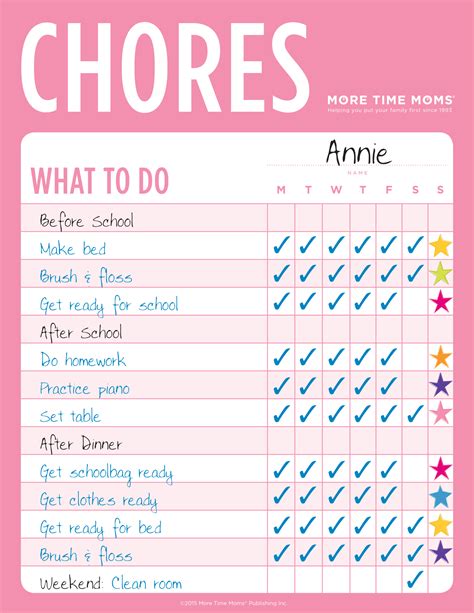 Chore Charts for School-Age Children