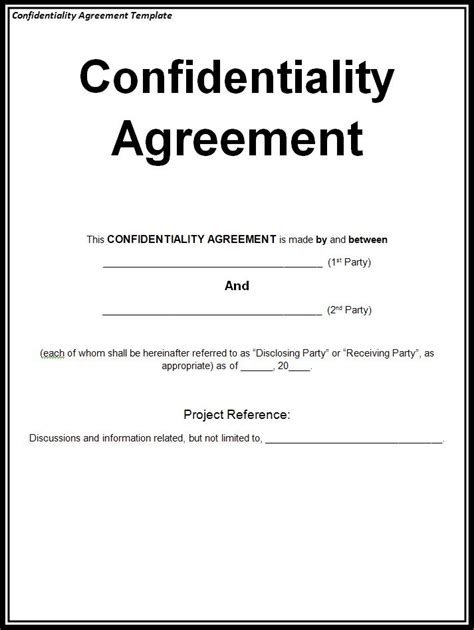 Confidentiality Agreement Template 8