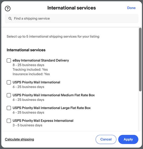 Ebay Shipping Options