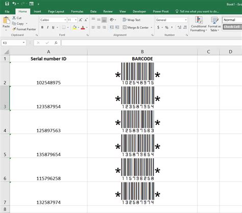 Excel Barcode