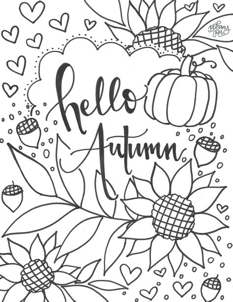 Description of Fall Coloring Pages to Print