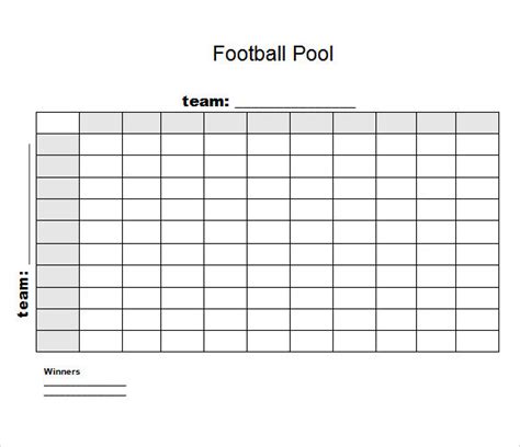 Example of Football Pools Printable