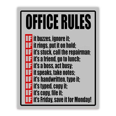 Examples of funny office signs