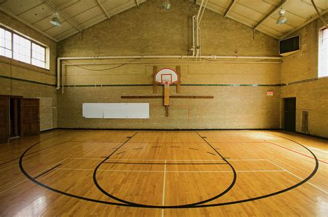 High school basketball court