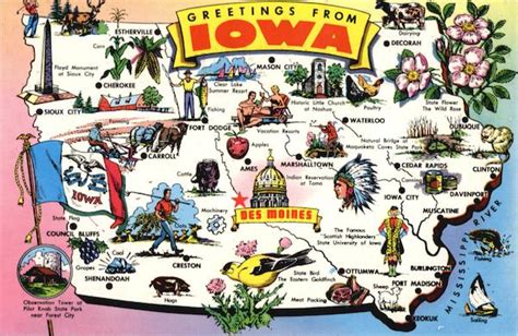 Iowa map for tourists