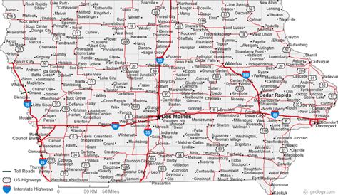 Iowa map for travelers