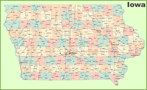 Iowa map prints