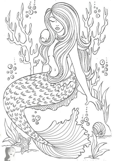 Mermaid and Ocean Coloring Pages