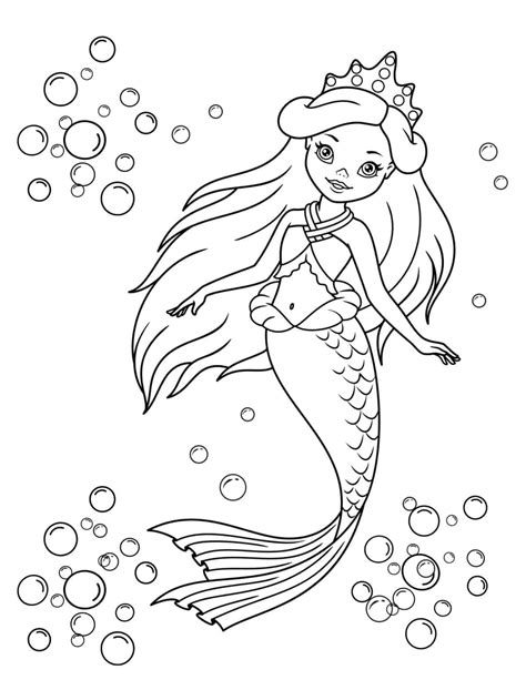 Mermaid Princess Coloring Pages