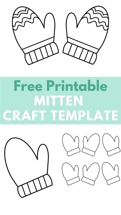 Mitten printables for crafting