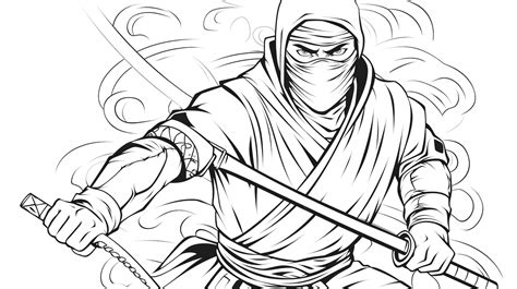 Ninja coloring pages for adults