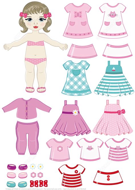 Paper dolls clothes templates