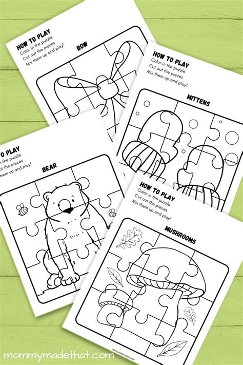 Puzzle mini coloring book printables