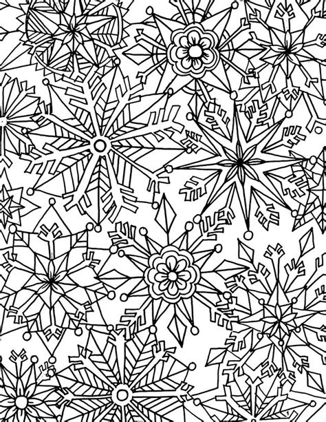 Snowflake coloring pages designed for adults