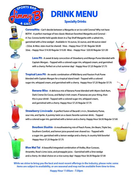 Specialty Cocktails at Champs Sports Bar