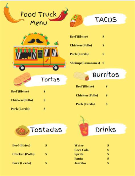 Taco Truck Menu Image 2