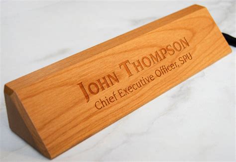 Wooden Desk Name Plates